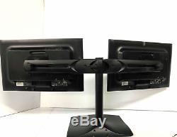 Ergotron Ds100 Dual Monitor Stand Horizontal & Lot Of 2 HP 20 Monitors Included