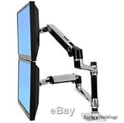 Ergotron LX Series 45-248-026 Dual Stacking Arm for 2 LCD Monitors Polished
