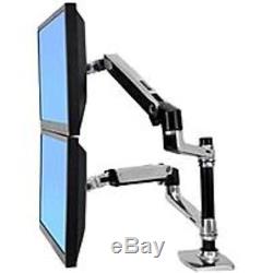 Ergotron LX Series 45-248-026 Dual Stacking Arm for 2 LCD Monitors Polished Al