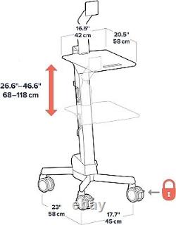 Ergotron Neo-Flex Rolling Computer Cart Mobile Standing (24-206-214) Open Box