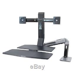 Ergotron WorkFit-A Sit-Stand Workstation withWorksurface+ Dual LCD Monitors