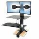 Ergotron WorkFit-S Sit-Stand Workstation withWorksurface Dual LCD Monitors
