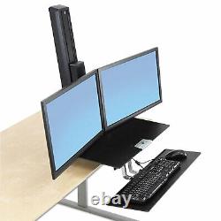 Ergotron WorkFit-S Sit-Stand Workstation withWorksurface Dual LCD Monitors
