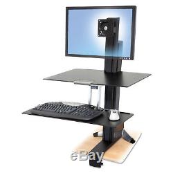 Ergotron WorkFit-S Sit-Stand Workstation withWorksurface LCD HD Monitor Aluminum