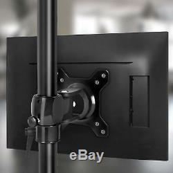 Extended Double Twin LCD LED Vertical Desk Mount Arm Monitor Stand Bracket