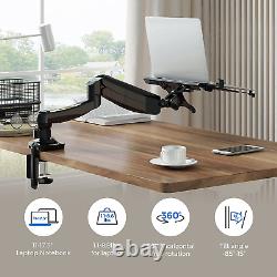 FLEXIMOUNTS 2-In-1 Monitor Arm Laptop Mount Stand Swivel Gas Spring LCD Arm Heig