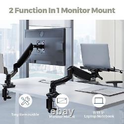 FLEXIMOUNTS 2-in-1 Monitor Arm Laptop Mount Stand Swivel Gas Spring LCD A. New