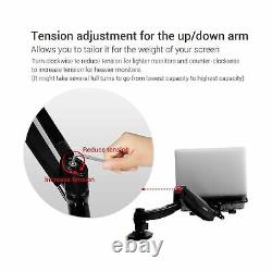 FLEXIMOUNTS 2-in-1 Monitor Arm Laptop Mount Stand Swivel Gas Spring LCD Arm H