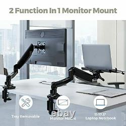 FLEXIMOUNTS 2-in-1 Monitor Arm Laptop Mount Stand Swivel Gas Spring LCD Arm Heig