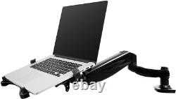 FLEXIMOUNTS 2-in-1 Monitor Arm Laptop Mount Stand Swivel Gas Spring LCD Black
