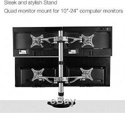 FLEXIMOUNTS M16 Quad LCD Arm Monitor Stand Desk Mounts For 10''-24'' LCD Quad