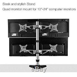 FLEXIMOUNTS M16 Quad LCD arm Monitor Stand Desk Mounts for 10''-24'' Samsung/Del