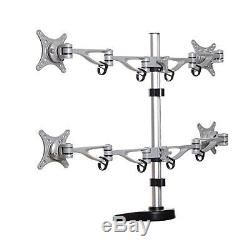 FLEXIMOUNTS M16 Quad LCD arm Monitor Stand Desk Mounts for 10''-24'' Samsung/Del
