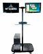 FS948 Twin Monitor Floor Stand for 2 LCD Monitors/ TVs with Glass Shelf