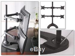 Fourfold Table Mount LCD LED TV PC Monitor Screen Stand VESA 75 100
