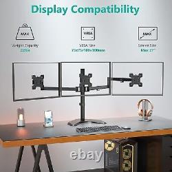 Free Standing Triple LCD Monitor Fully Adjustable Desk Mount Fits 3 Screens up T