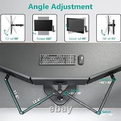 Free Standing Triple LCD Monitor Fully Adjustable Triple Arm Monitor Stand