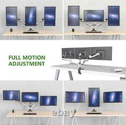 Fully Adjustable Dual Gas Spring LCD Monitor Desk Mount Stand with 3 Swing