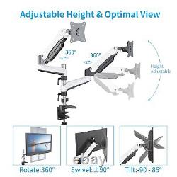 Fully Adjustable Dual Gas Spring LCD Monitor Mount Stand with 2 Arm for 15-3