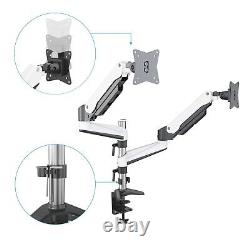 Fully Adjustable Dual Gas Spring LCD Monitor Mount Stand with 2 Arm for 15-3
