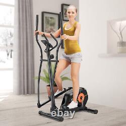Gymax Eliptical Trainer Magnetic Cross Trainer with LCD Monitor Black