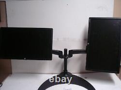 HP Dual E231 LED Rotating 23 Monitors With New Black Metal Desk Stand
