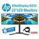 HP EliteDisplay E232 23\ IPS LCD Backlight Monitor 1920x1080 withDual Stand HDMI