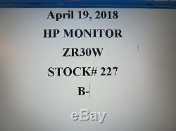 HP LCD Monitor 30 WithStand ZR30w Widescreen 2560x1600 DVI-D Display Grade A