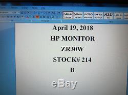 HP LCD Monitor 30 WithStand ZR30w Widescreen Computer Display 2560x1600 Grade B