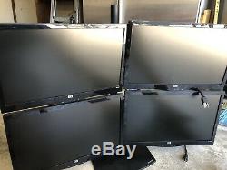 HP S2031 LCD Monitors (4) on an Ergotron stand. All Cords Included