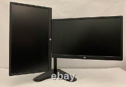 HP VH24 24 Widescreen IPS LED Dual Monitors 1920x1080 Grade A + NEW DUAL STAND
