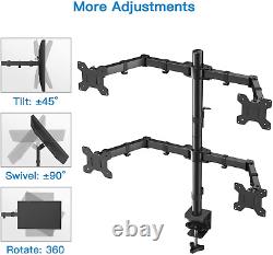 HUANUO Quad Computer Monitor Mount Heavy Duty LCD Computer 4 Monitor Stand wit