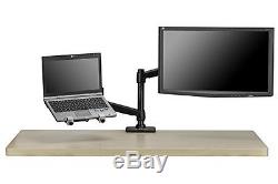 Halter Dual LCD Adjustable Monitor Stand, Dual Stacking Arm, Desk Clamp/Grommet