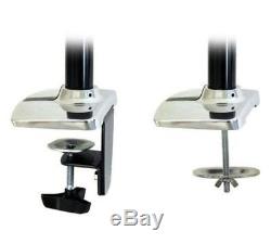 Halter lcd adjustable monitor stand, single arm, desk clamp/grommet base, holds