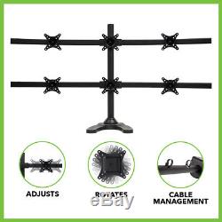Hex LCD Monitor Desk Mount Stand Heavy Duty Adjustable 6 Screens up to 24