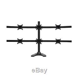 Hex LCD Monitor Desk Mount Stand Heavy Duty Adjustable 6 Screens up to 24