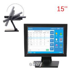 High Res 15 In LCD Touch Screen Monitor kit VGA Stand Touch Screen POS Monitor