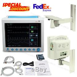 ICU Vital Signs Monitor LCD Patient Monitor 6 Parameters+Wall Stand, Bracket, USA