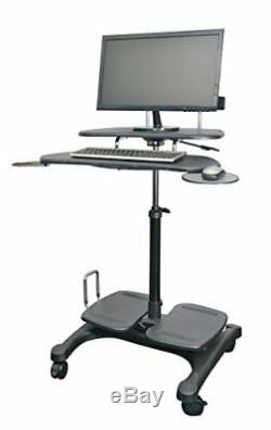 Kantek Sit To Stand Mobile Computer Workstation with LCD Monitor Mount Pole