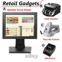 LCD 12'' Touchscreen Cash Register Workstation With Multi-Position POS stand LOT K