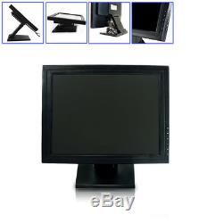 LCD 15 Touch Screen Monitor Workstation With Multi-Position POS stand USB USA