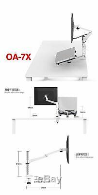 LCD Monitor Holder Laptop Desktop Dual Arm 27inch Table Mount Arm Stand Tools