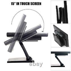 LCD Stand Touch Screen 15 in 170° USB LCD Monitor Foldable with VGA POS PC Screen
