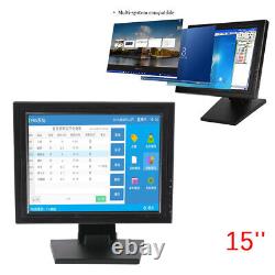 LCD Touch Screen Monitor 15 in 170° USB LCD with VGA POS PC Screen Foldable Stand