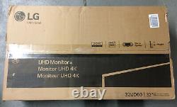 LG 32UD60-B 31.5 4K UHD FreeSync Monitor with Height Adjustable Stand NEW
