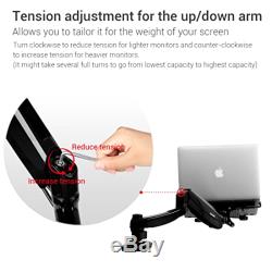 LOCTEK D5L 2-in-1 Monitor Arm Laptop Mount Stand Swivel Gas Spring LCD arm Desk