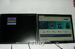 LOT OF 2 Dell UltraSharp Black/ Black 19-inch LCD Monitors NO Stands