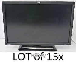LOT of 15x Assorted HP 24 Widescreen LCD Monitors with Stands