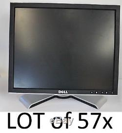 LOT of 57x Assorted Dell 17 Widescreen LCD Monitors with Stands