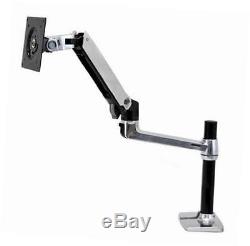 Lcd adjustable monitor stand, single arm, desk clamp/grommet base, holds up to